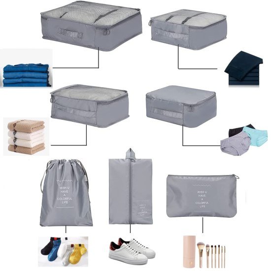 7 Pcs Travel organizer pouch bag