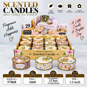 Aromatic Scented Candle Tin Pack of 12