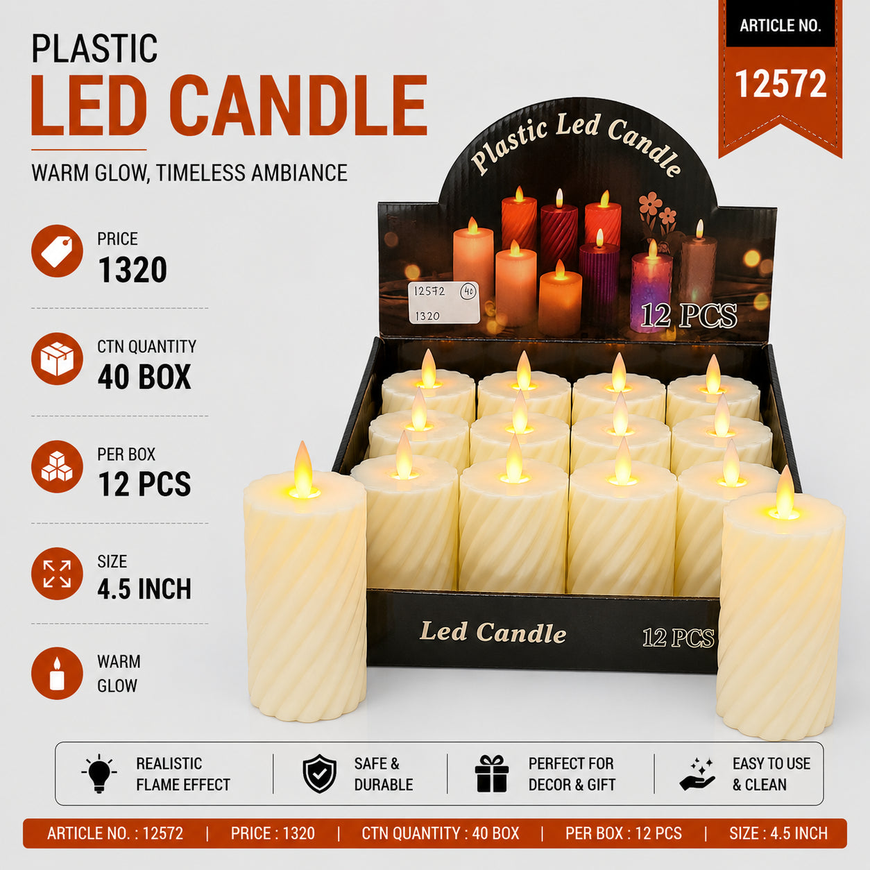 12572 (40BOX/CTN)(12PC/BOX)-CANDLE