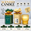 Eucalyptus & Lime Scented Candle in Ribbed Gold Glass Pack of 36