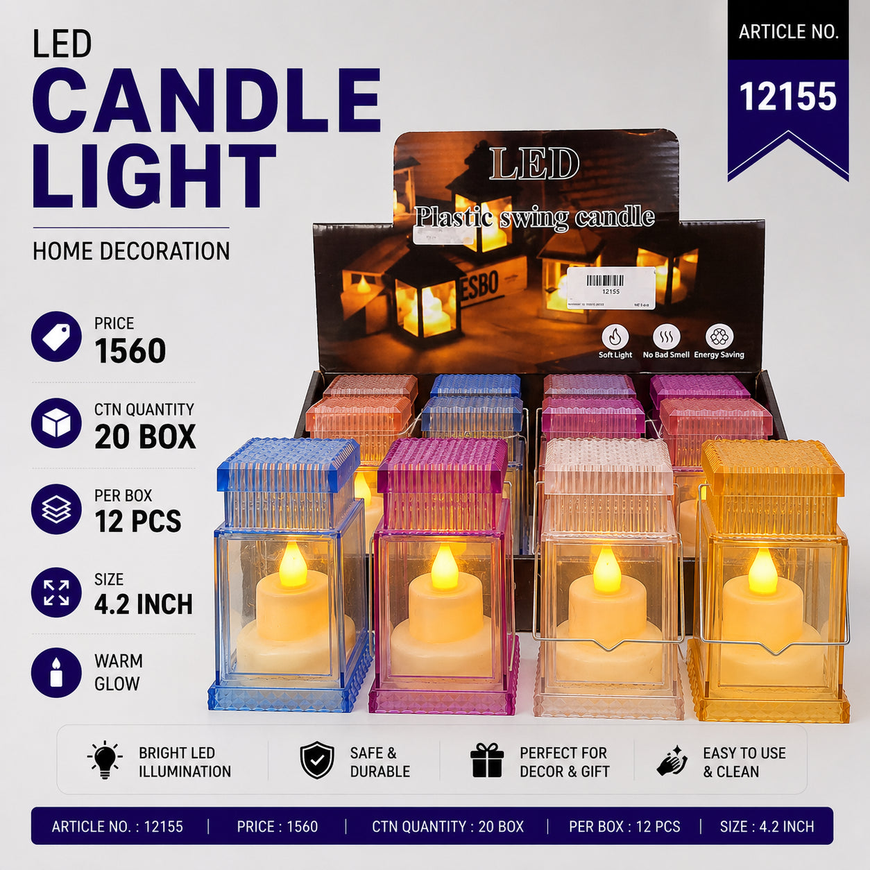 12155 (20BOX/CTN) (12PC BOX) CANDLE