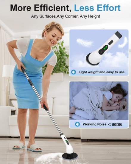 9 In 1 Spin Scrubber Cleaning Brush Mop