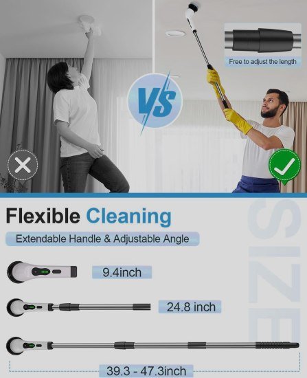 9 In 1 Spin Scrubber Cleaning Brush Mop