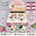 Rose Scented Heart-Shaped Candle Pack of 8
