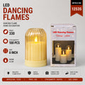 LED Dancing Flame Candle with Decorative Glass Lantern Pack of 3