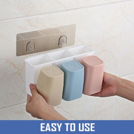 Anti Dust 3 Cup Toothbrush Holder