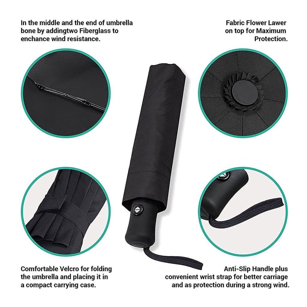 Auto Open Close Umbrella Black