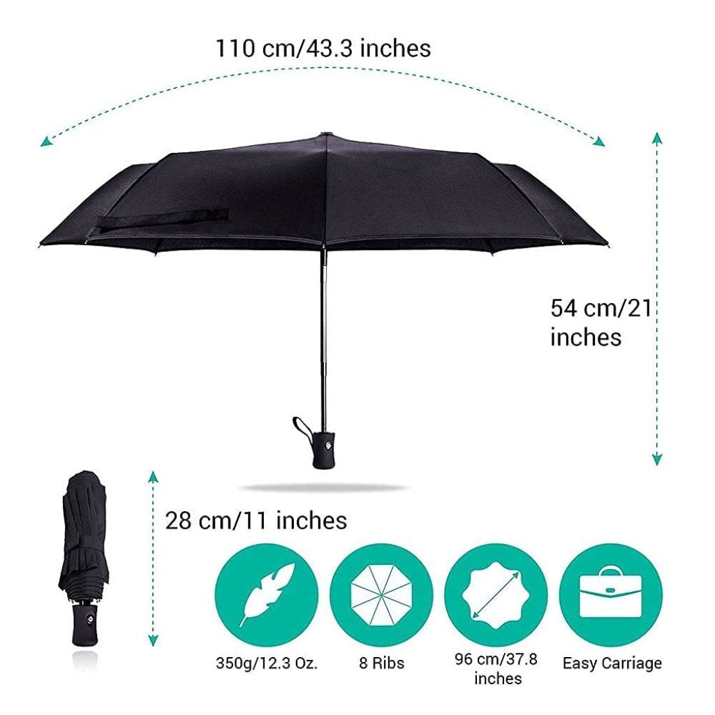 Auto Open Close Umbrella Black