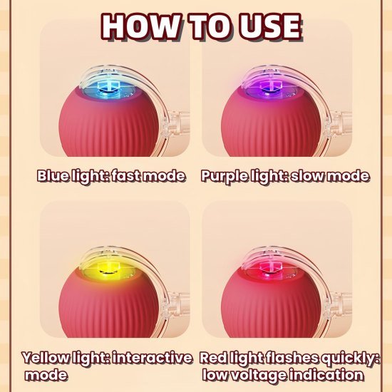 Automatic Cat Teaser Ball Red Rolling Ball