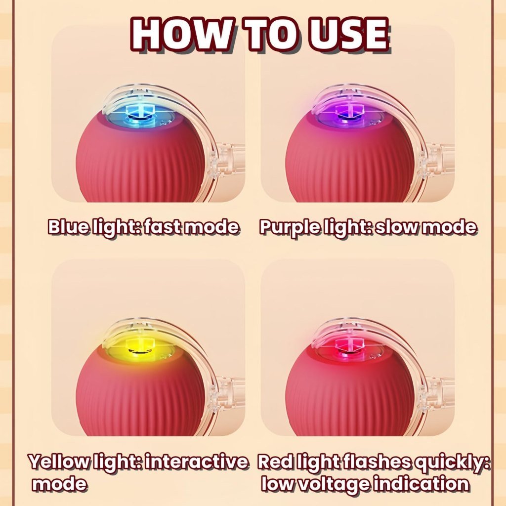 Automatic Cat Teaser Ball Red Rolling Ball