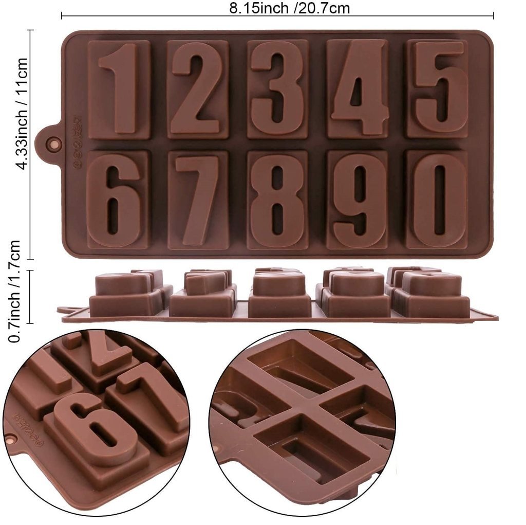 Numeric Chocolate Mould Silicone Ice Cube Tray