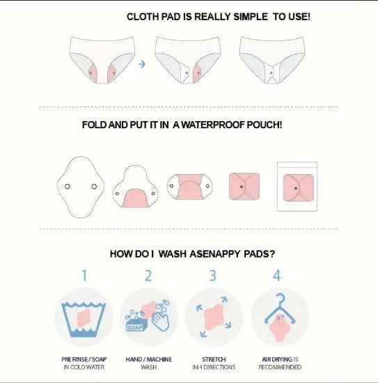 Cloth Sanitary Napkin Period Pad 1 pcs