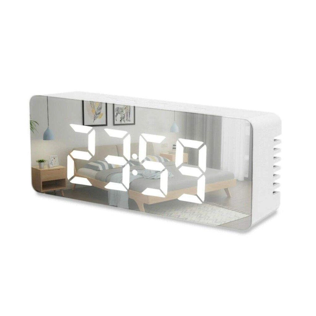 Digital Mirror Clock LED Display Alarm Cock