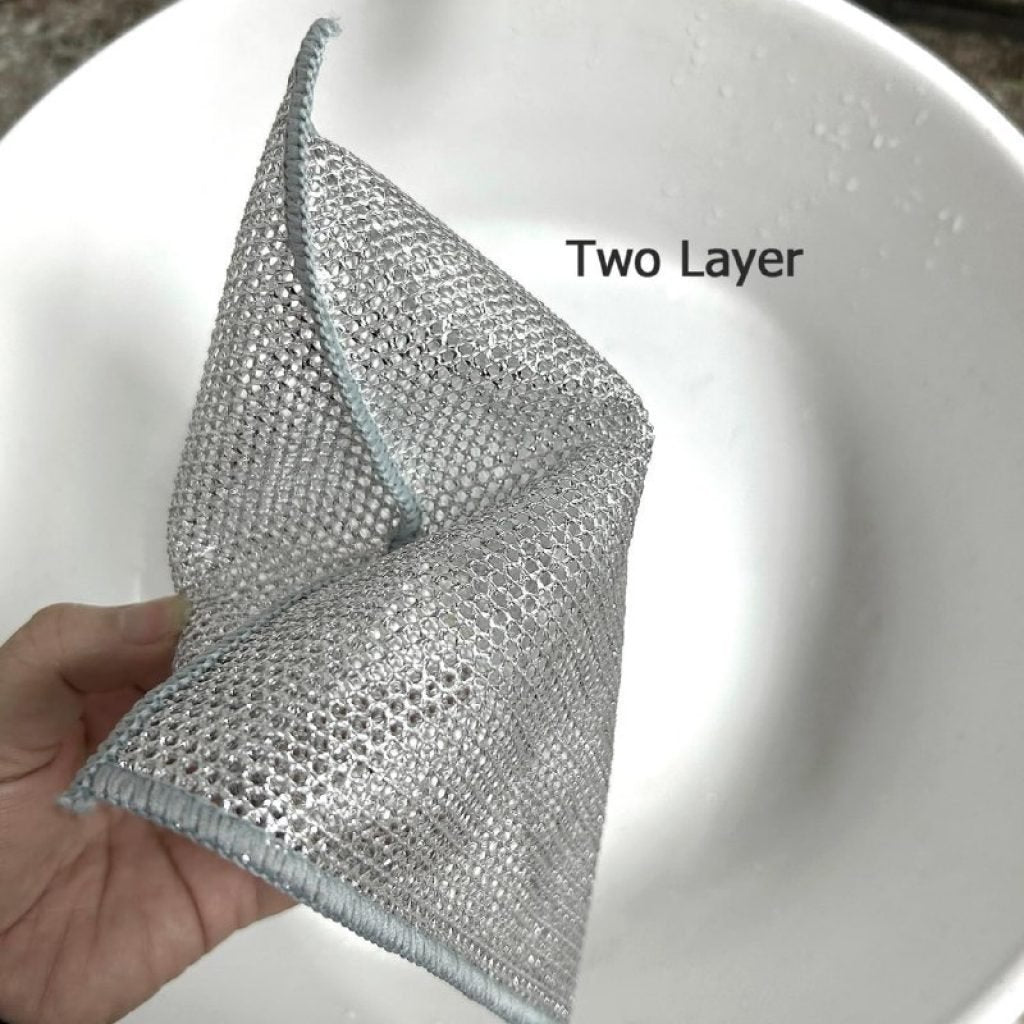 Double Layer Dish Washer steel Cloth
