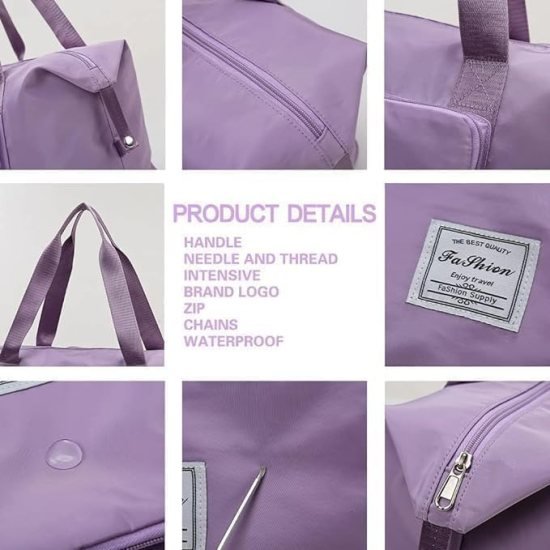 Foldable travel Duffel Bag with pocket