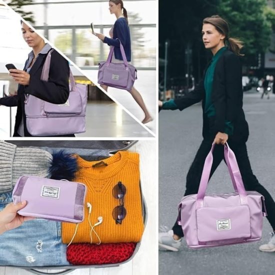 Foldable travel Duffel Bag with pocket