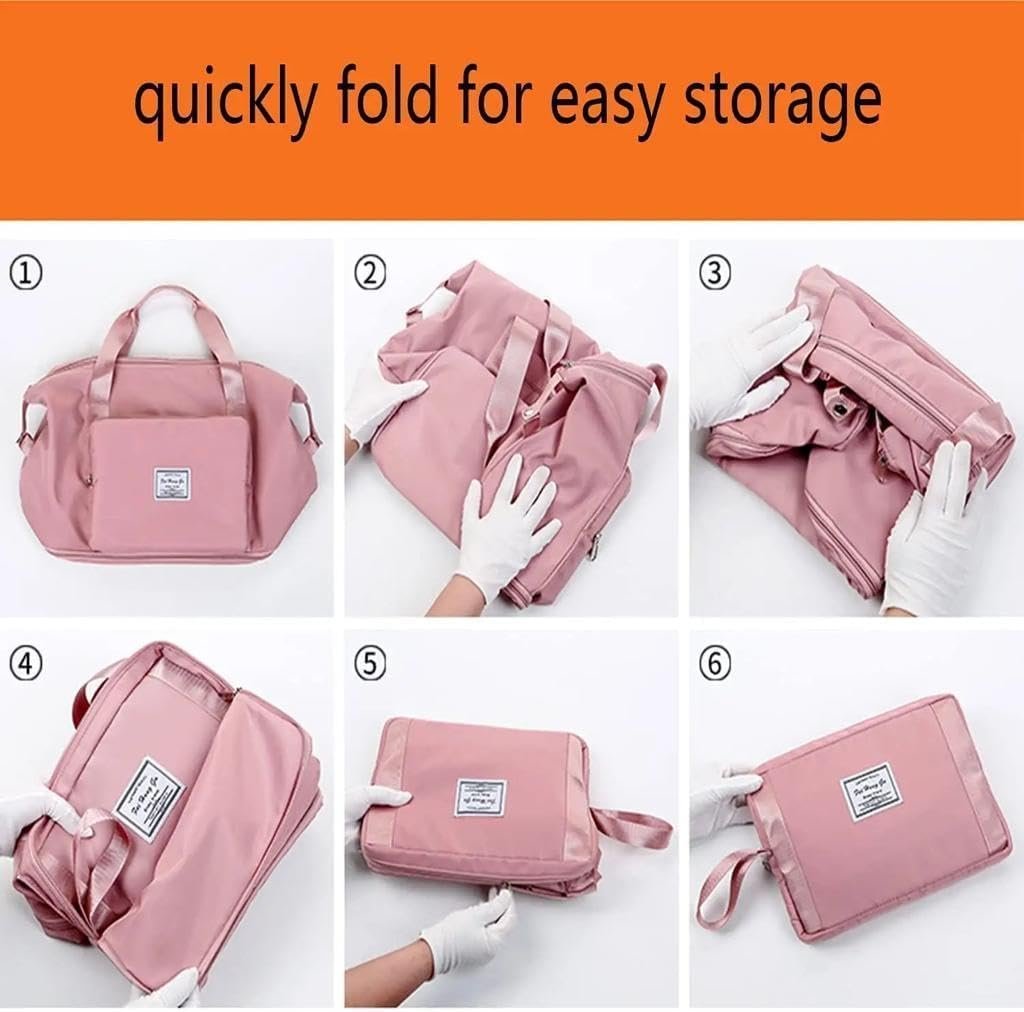 Foldable travel Duffel Bag with pocket
