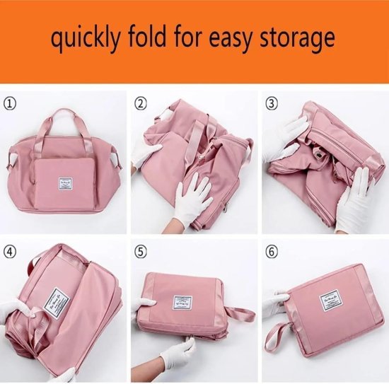 Foldable travel Duffel Bag with pocket