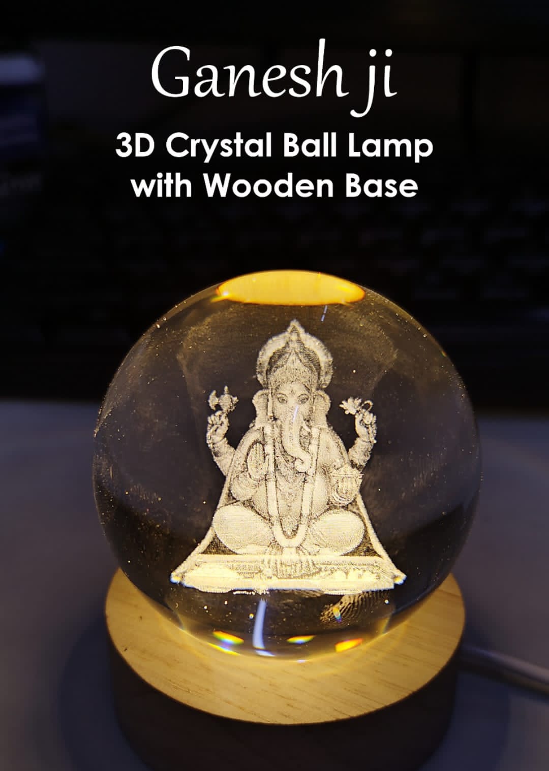 Ganesh Ji 3D Crystal Ball - Unique Bazar