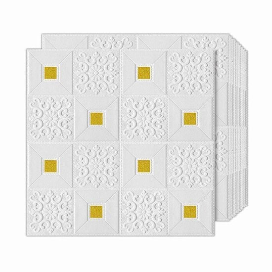 Golden tikdi 3D Brick Foam Wallpaper