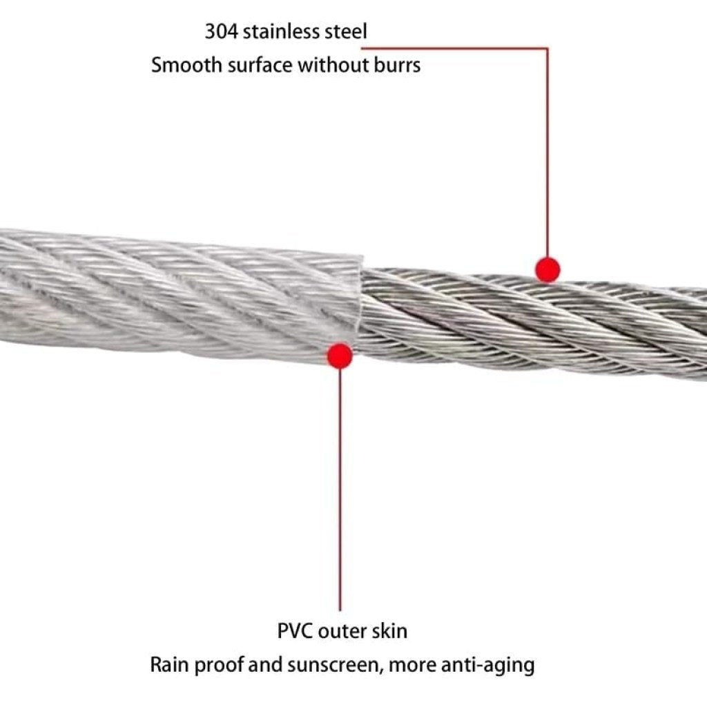 Heavy Duty Clothe Drying Wire Rope 10 Meter
