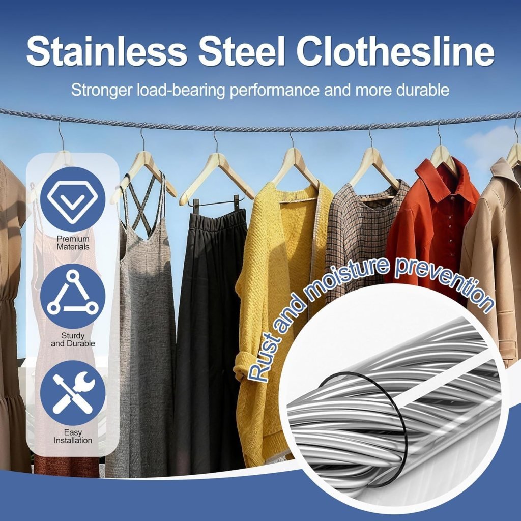 Heavy Duty Clothe Drying Wire Rope 10 Meter