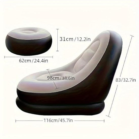 Inflatable Chair Lazy Sofa With Footrest