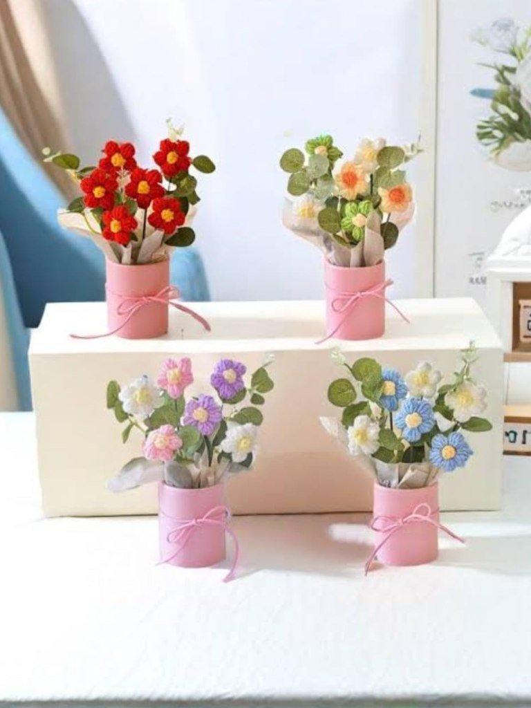 Artificial Crochet Flower Bouquet