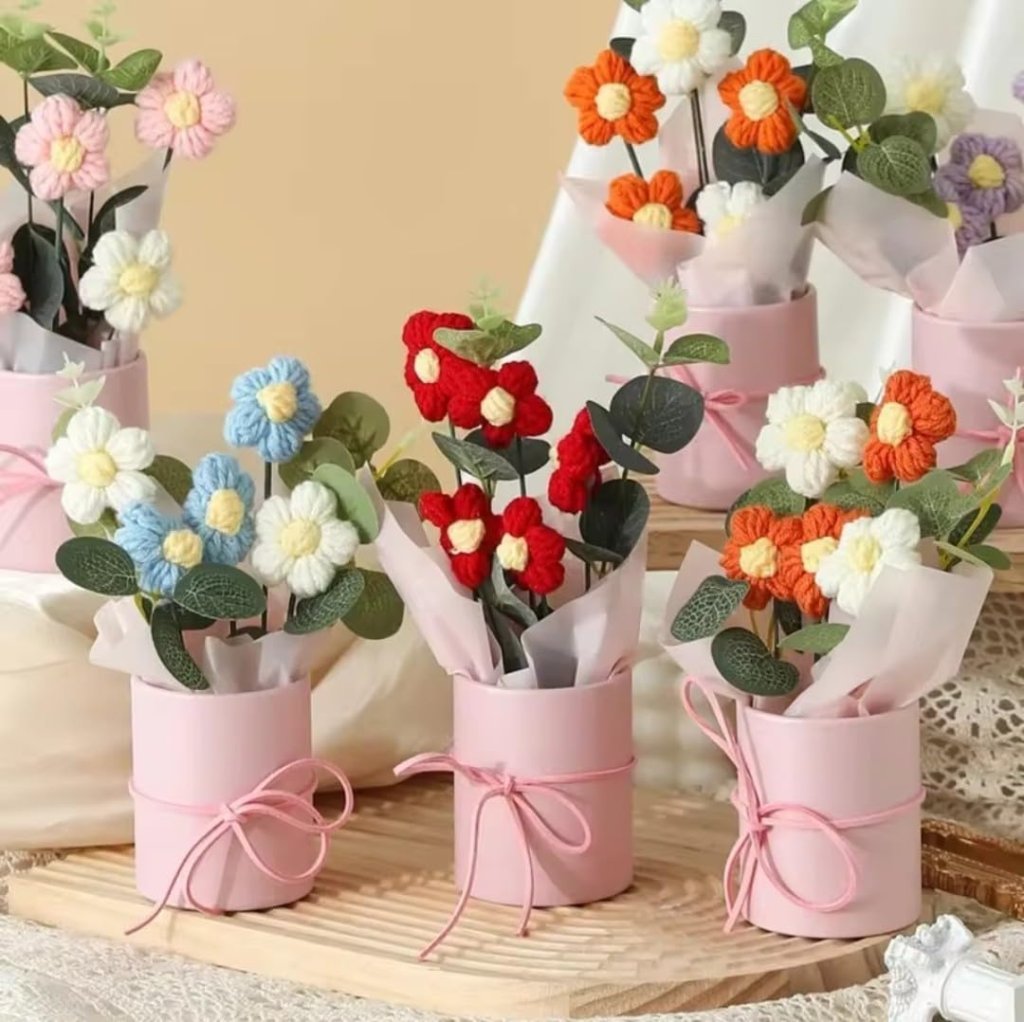 Artificial Crochet Flower Bouquet