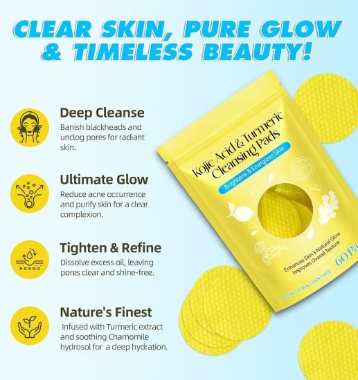 Kojic Acid and Turmeric Cleansing Pads