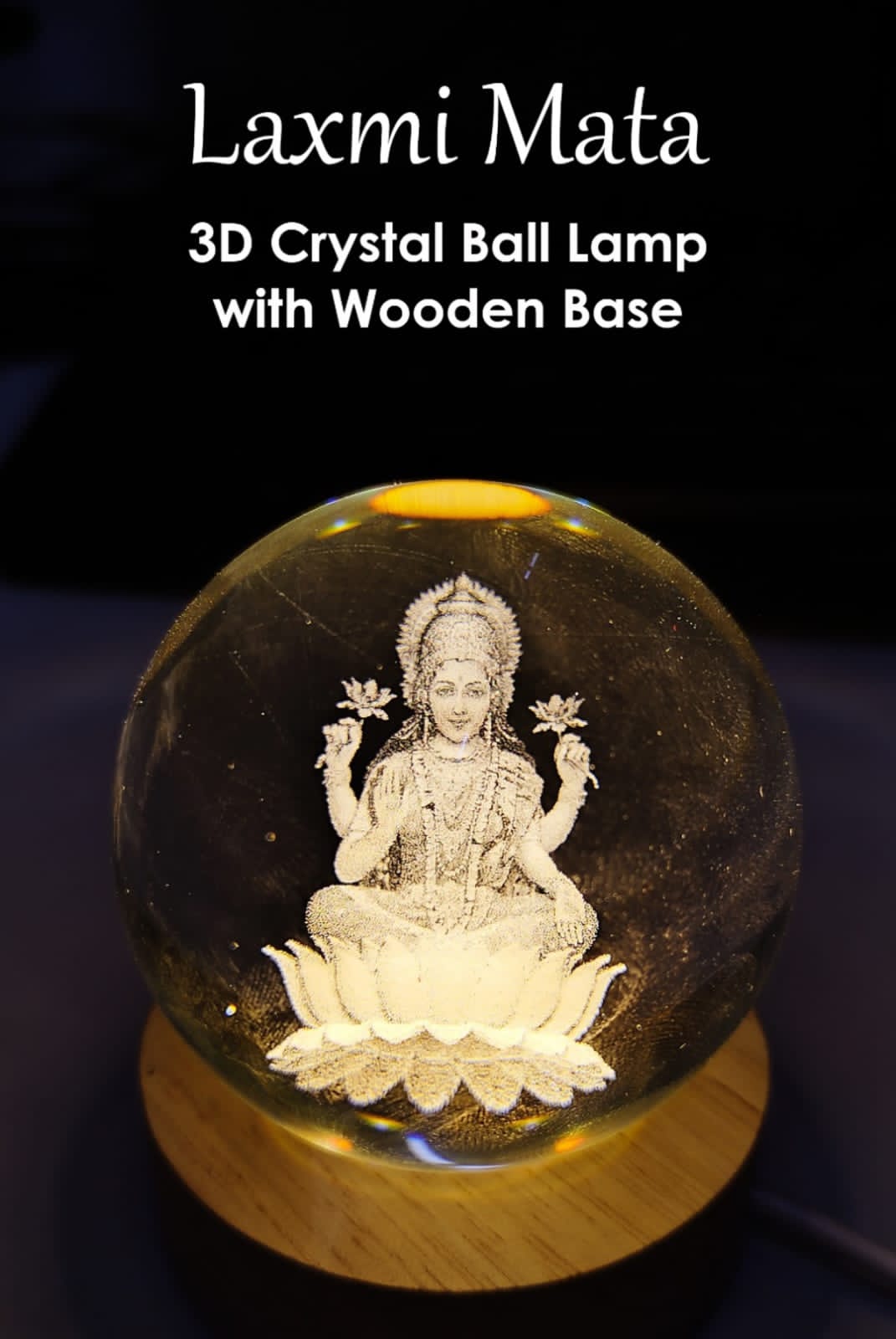 Laxmi Ji 3D Crystal Ball - Unique Bazar