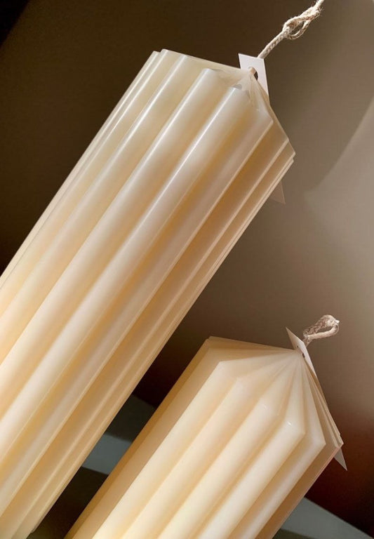 Unique Bazar: Artisanal Striped Candle | Diwali Decor