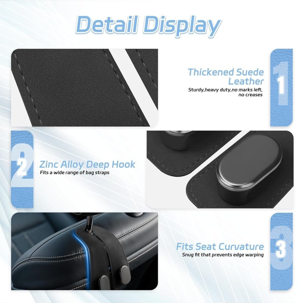 Leather Car Seat Headrest Hook 1pcs