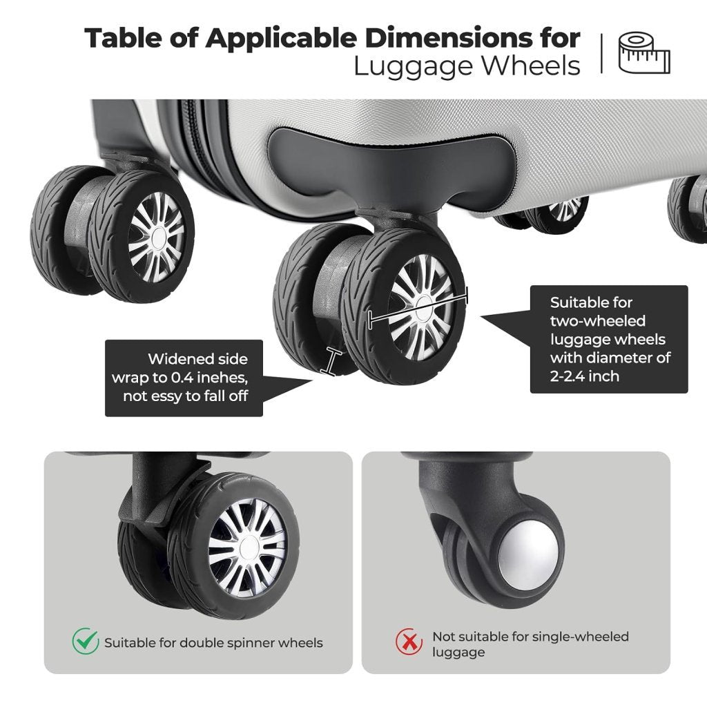 Luggage Wheel Silicone Protector Trolley Cover 8PCS
