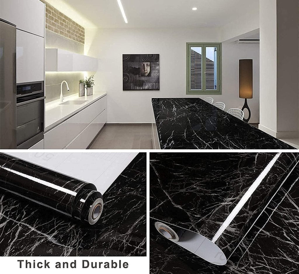 60x200 cm Black Marble Foil Roll
