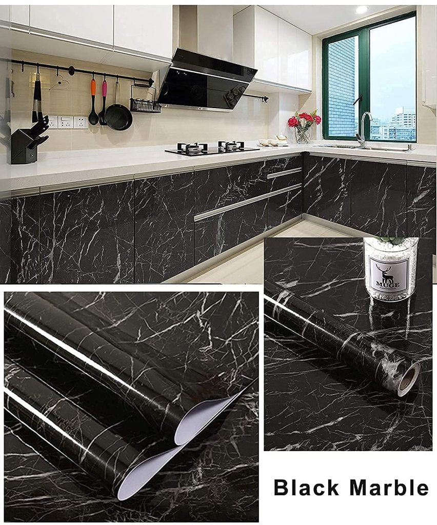 60x200 cm Black Marble Foil Roll