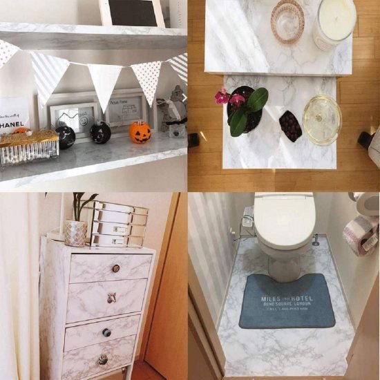 60x200 cm White marble Foil Roll