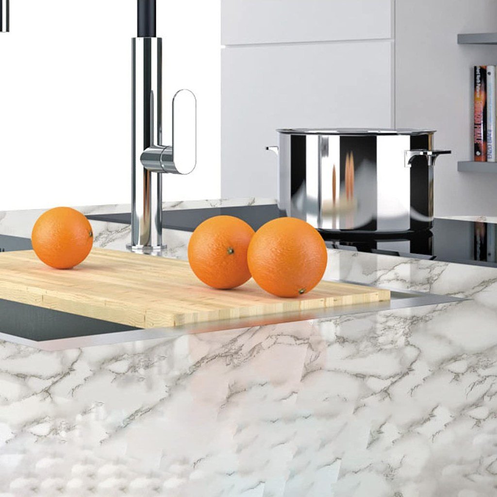 60x200 cm White marble Foil Roll