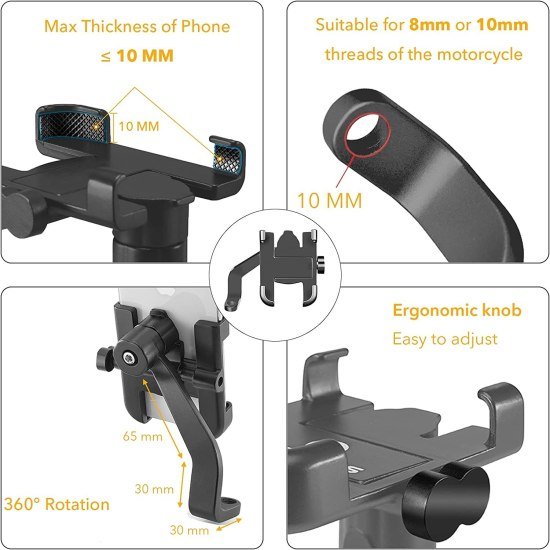 Motorcycle Bicycle Waterproof Mobile Stand