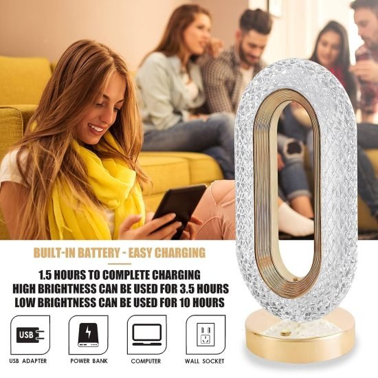 Oval Crystal Lamp
