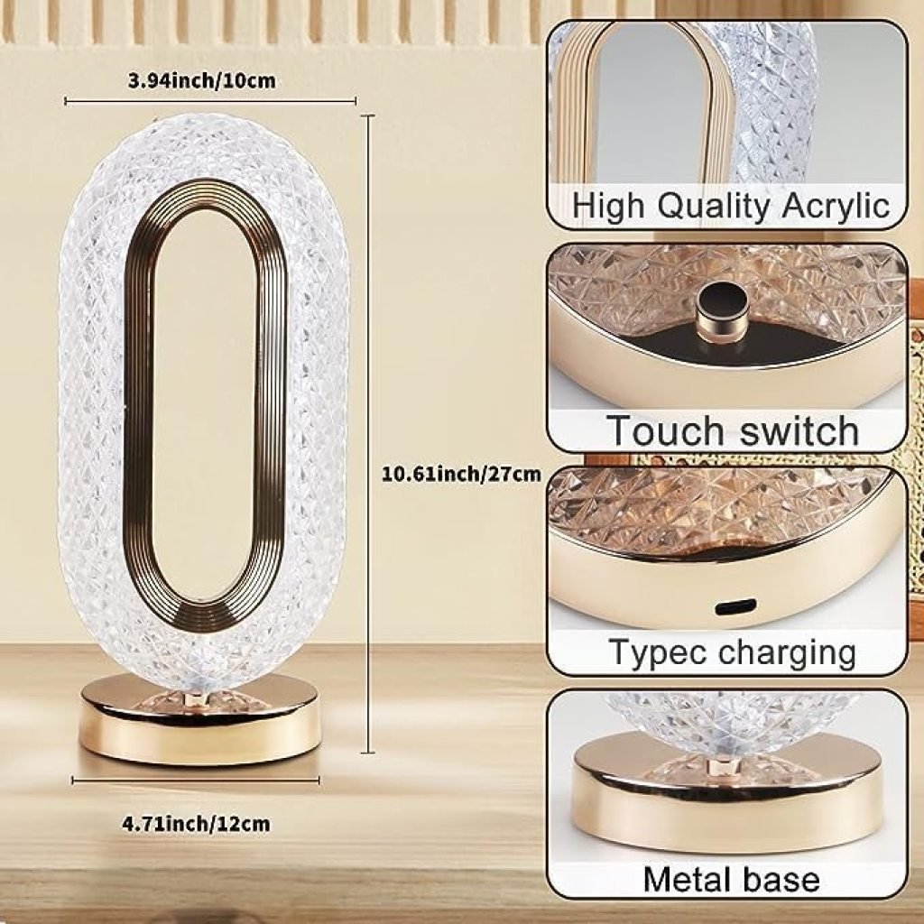 Oval Crystal Lamp