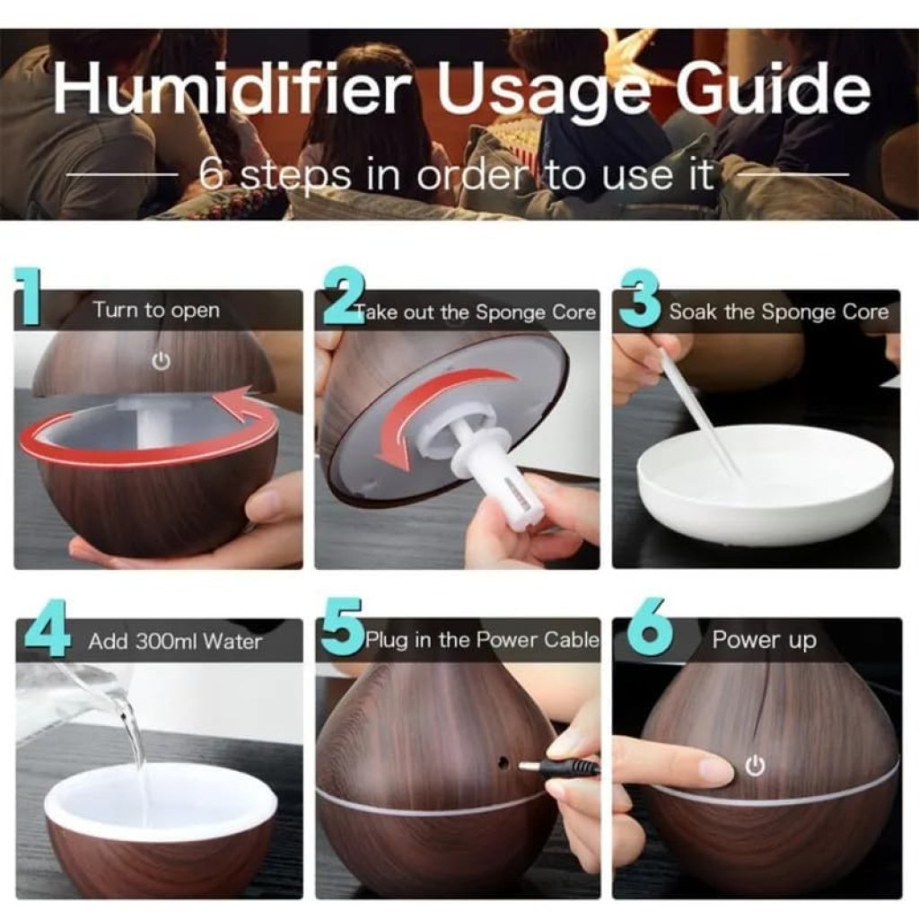 Pot Shape Wooden Humidifier