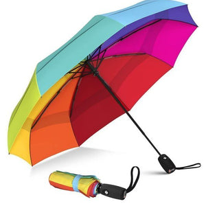 Rainbow Auto Open Close Umbrella