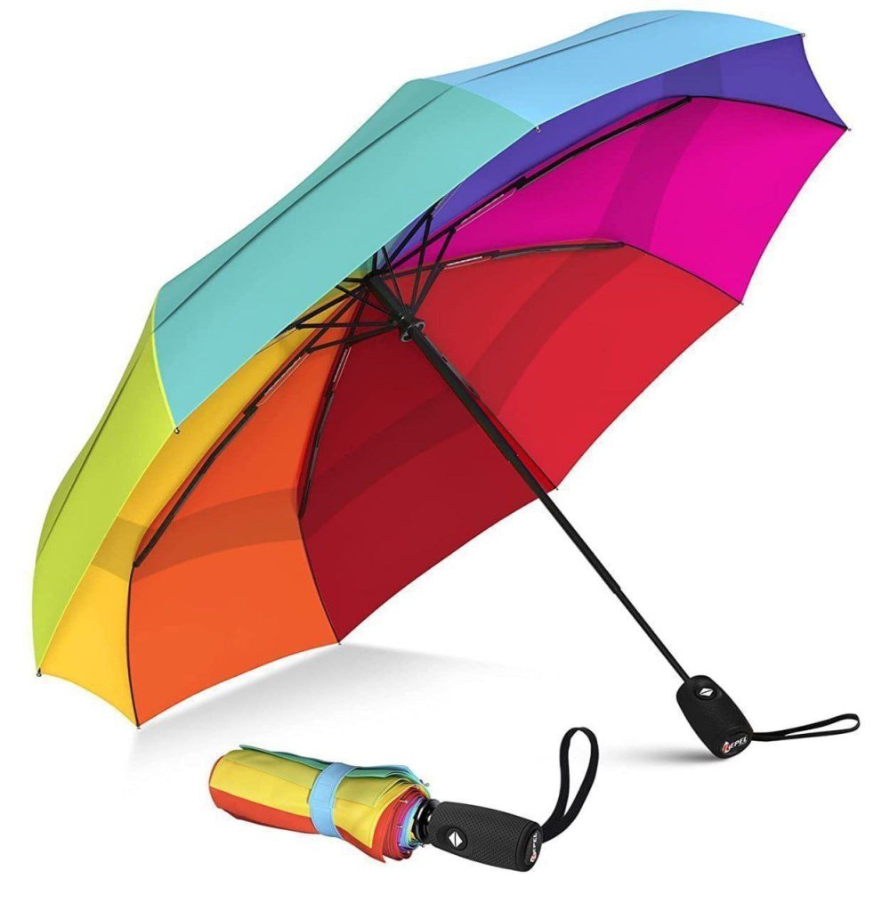 Rainbow Auto Open Close Umbrella