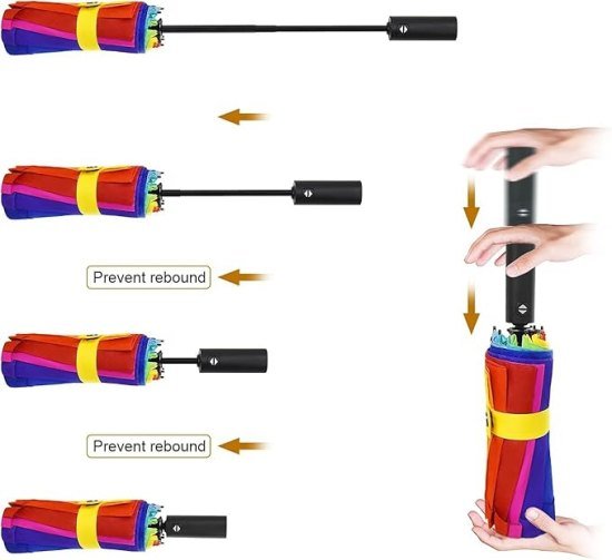 Rainbow Auto Open Close Umbrella