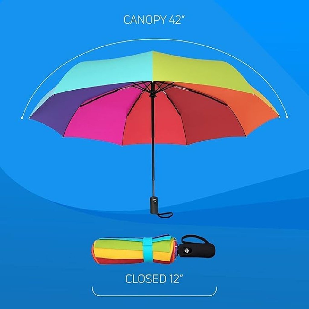 Rainbow Auto Open Close Umbrella