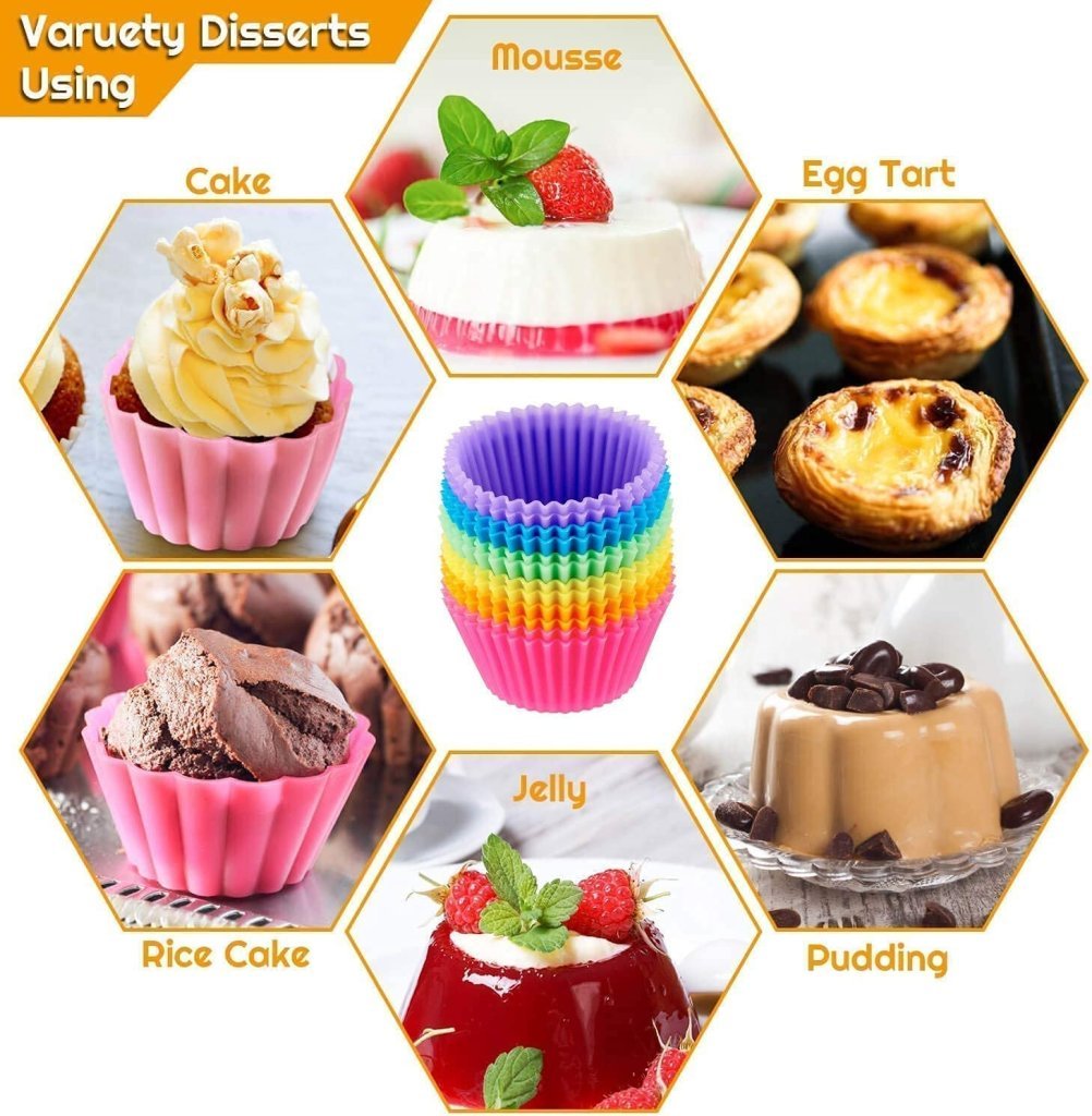 Silicon Cupcake Mould set of 12 Round Muffin Moulds