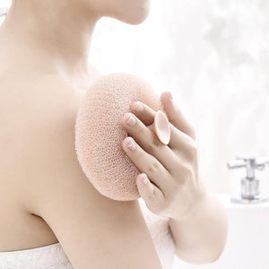Round loofah scrubbing brush