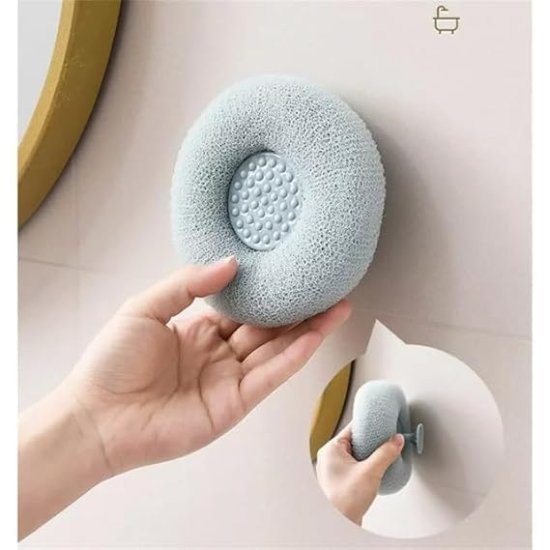 Round loofah scrubbing brush