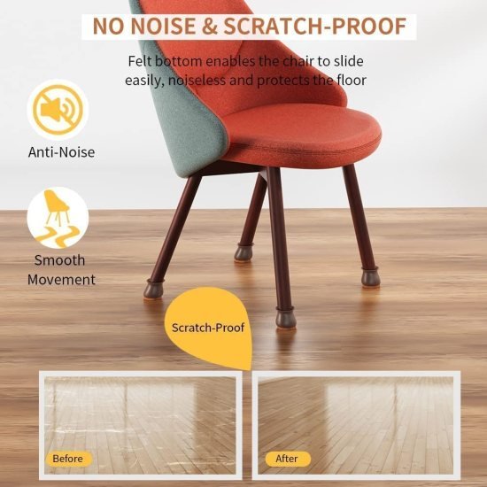 1pcs Silicone Anti Slip Chair Leg Cover with Pad